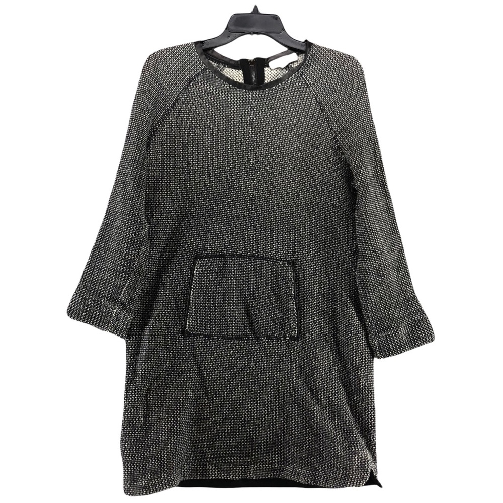 White + Warren size Large grey and whit crew neck mini dress